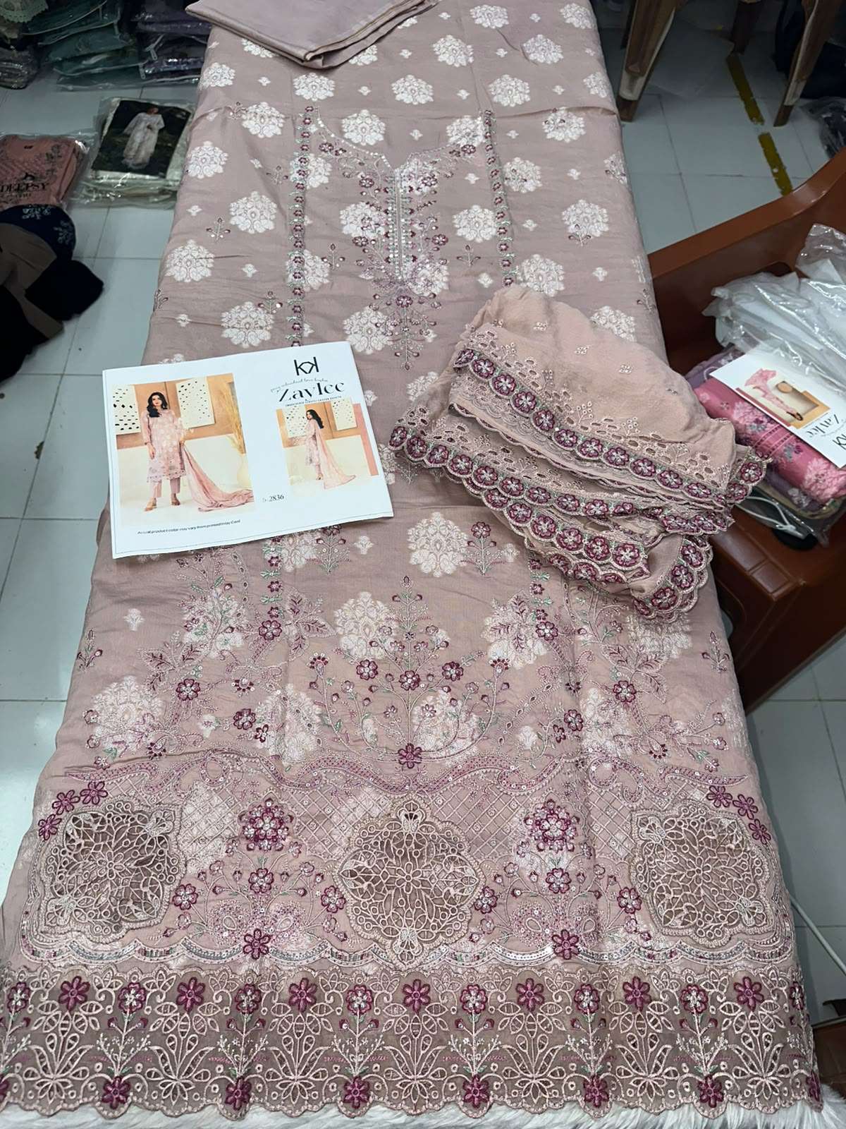 ZAYLEE NEW EMBROIDERED BROSHIA LAWN OPEN PICS BY SHAHID TAWAKKAL